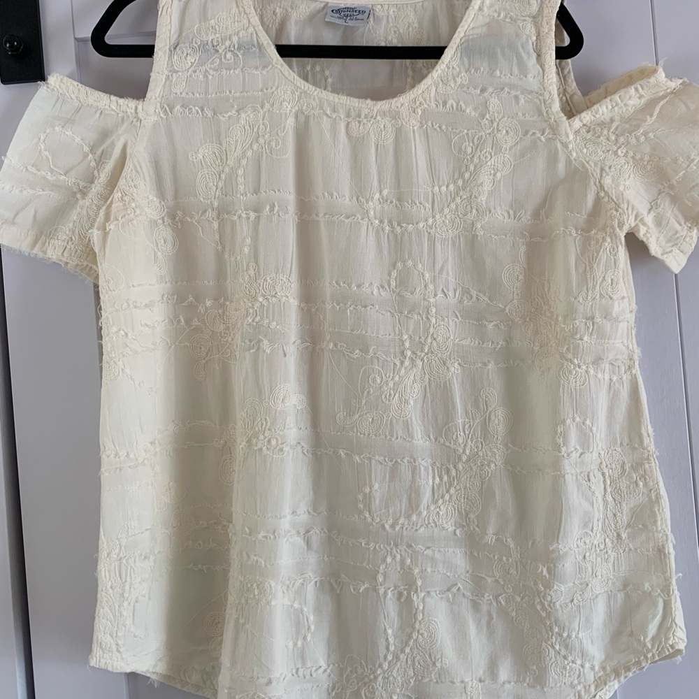 Cottonseed Cold Shoulder Boho Top 🤍